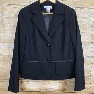Vintage Judith Hart Black Blazer w/ faux pockets Womens size 10